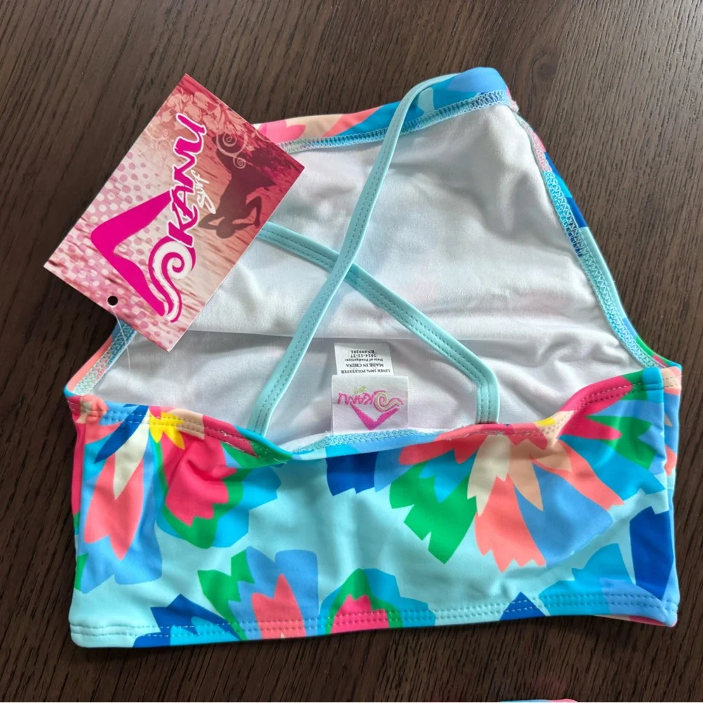 BRAND NEW 6X Kanu Floral Kids Swim Set - Blue and Pink